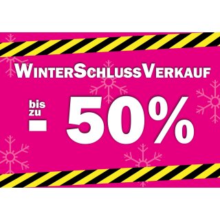 Poster Plakat Winterschlussverkauf - WSV 50 Prozent Quer DIN A1 - 59,4 x 84,1 cm