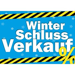 Poster Plakat Winterschlussverkauf - WSV in Blau Quer DIN A1 - 59,4 x 84,1 cm