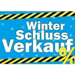 Poster Plakat Winterschlussverkauf - WSV in Blau Quer DIN...