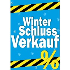 Poster Plakat Winterschlussverkauf - WSV in Blau