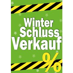 Poster Plakat Winterschlussverkauf - WSV in Grün