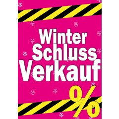 Poster Plakat Winterschlussverkauf - WSV in Pink DIN A1 -...