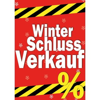 Poster Plakat Winterschlussverkauf - WSV in Rot