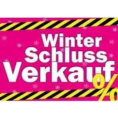 Poster Plakat Winterschlussverkauf - WSV in Pink Quer DIN...