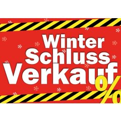 Poster Plakat Winterschlussverkauf - WSV in Rot Quer