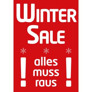 Poster Plakat Winterschlussverkauf - WSV Winter Sale - alles muss raus