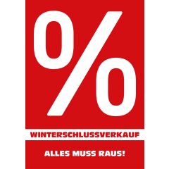 Poster Plakat Winterschlussverkauf - WSV Prozente DIN A4...