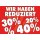 Poster Plakat  - Wir haben reduziert - 20 bis 40 % - Querformat DIN A3 - 5 Stk. im Sparset