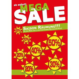 Poster Plakat  - MEGA SALE - Saison Räumung DIN A2 - 42 x 59,4 cm