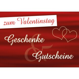 Poster Plakat  - zum Valentinstag -  Geschenke & Gutscheine - Quer