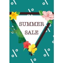 Poster Plakat - Summer Sale Tropic Flower Edition DIN A3 - 5 Stk. im Sparset