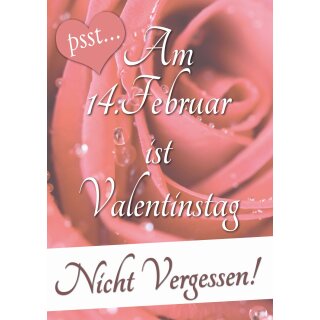 Poster Plakat  - Valentinstag nicht vergessen! DIN A1 - 59,4 x 84,1 cm