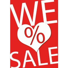 Poster Plakat - We love Sale