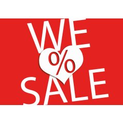 10 Plakate "We Love Sale" DIN A4 
