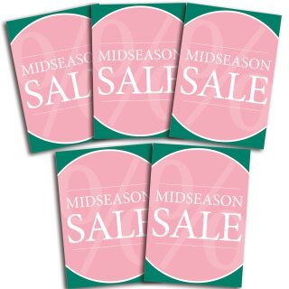 Poster Plakat - Midseason Sale "Serie Lisa" Rosa DIN A3 - 5 Stk. im Sparset
