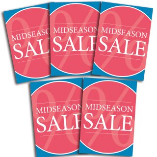 Poster Plakat - Midseason Sale "Serie Lisa" Rot DIN A3 - 5 Stk. im Sparset