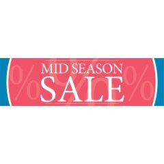 Banner - Midseason Sale - 137x40 cm - Rot Selbstklebender...