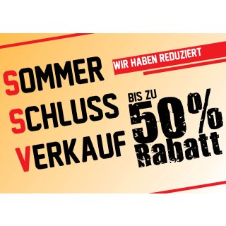 Poster Plakat - SSV bis zu 50% Rabatt - Orange im Querformat XXL - 100 x 150 cm