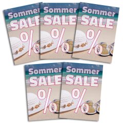 Poster Plakat - SSV Sommer SALE % DIN A3 - 5 Stk. im Sparset