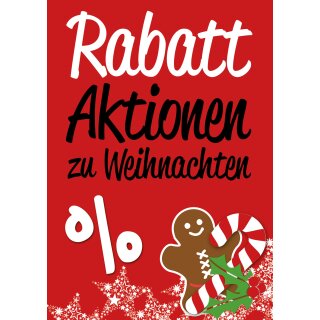 Weihnachtsplakat Poster "Weihnachtsrabatte"  DIN A0 - 84,1 x 119,7 cm