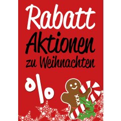 Weihnachtsplakat Poster "Weihnachtsrabatte"...