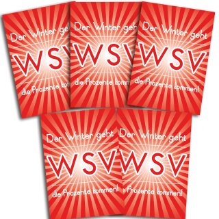 Poster Plakat Der Winter geht - WSV in Rot DIN A3 - 5 Stk. im Sparset
