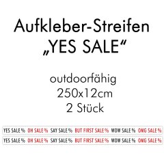 SALE Bannerstreifen "Yes Sale" selbstklebend 250cm, Doppelpack
