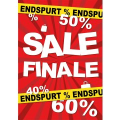 Poster Plakat Endspurt Sale Finale DIN A1 2Stk. im Kundenstopper Sparset