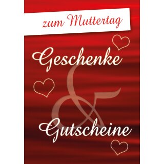 Poster Plakat - Geschenke und Gutscheine zum Muttertag DIN A1 - 59,4 x 84,1 cm
