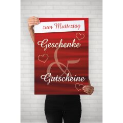 Poster Plakat - Geschenke und Gutscheine zum Muttertag DIN A1 - 59,4 x 84,1 cm