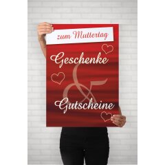 Poster Plakat - Geschenke und Gutscheine zum Muttertag DIN A3 - 5 Stk. im Sparset