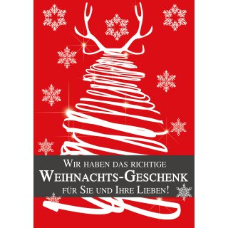 Plakat Poster Weihnachten - das richtige Geschenk -  DIN A4 - 10 Stk. im Sparset