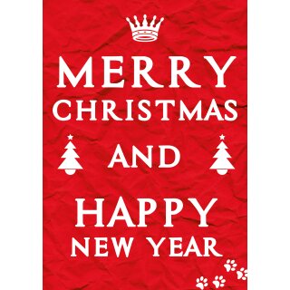 Plakat Poster - Merry Christmas and a Happy New Year DIN A0 - 84,1 x 119,7 cm