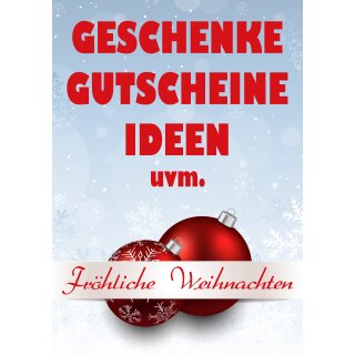 Plakat Poster - Weihnachten - Geschenke & Gutscheine  DIN A4 - 10 Stk. im Sparset