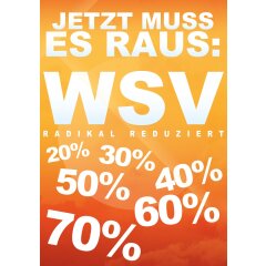 Poster Plakat Winterschlussverkauf - WSV Jetzt muss es raus!