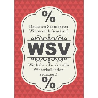 Poster Plakat Winterschlussverkauf - WSV Winterkollektion reduziert