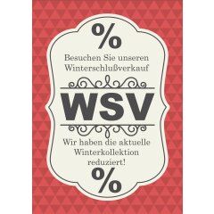 Poster Plakat Winterschlussverkauf - WSV Winterkollektion...